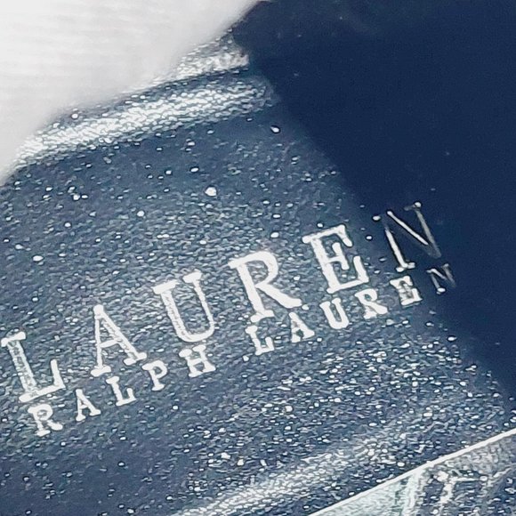 Ralph Lauren Tia Black Leather Side Zip Buckle Detail Wedge Heeled Boots I31 - Picture 10 of 14